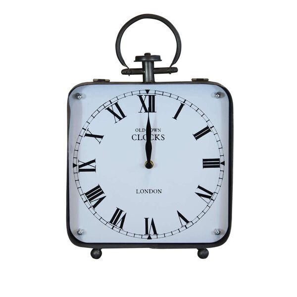 milani home orologio classico da appoggio soprammobile analogico stile vintage classico bianco 25.5 x 38.5 x 7.5 cm