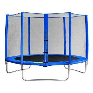 Milani Home Trampolino elastico per bambini colore blu per giardino grande Blu 366 x 269 x 366 cm