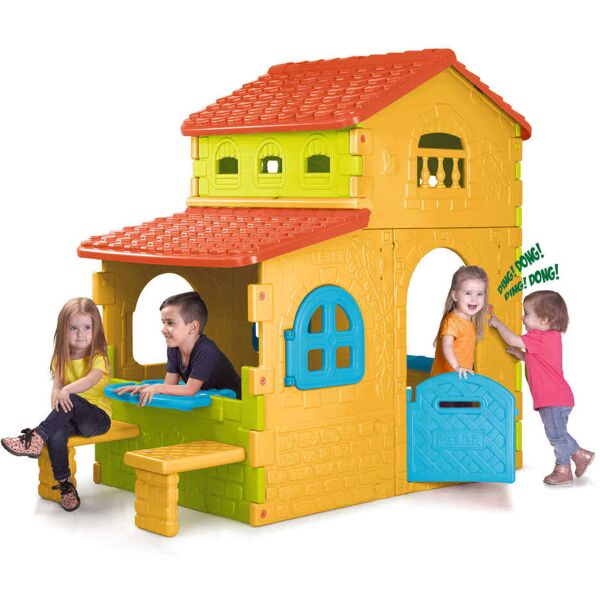 milani home grande villa - casetta giocattolo per bambini da giardino per estero in plastic multicolor 110 x 180 x 206 cm