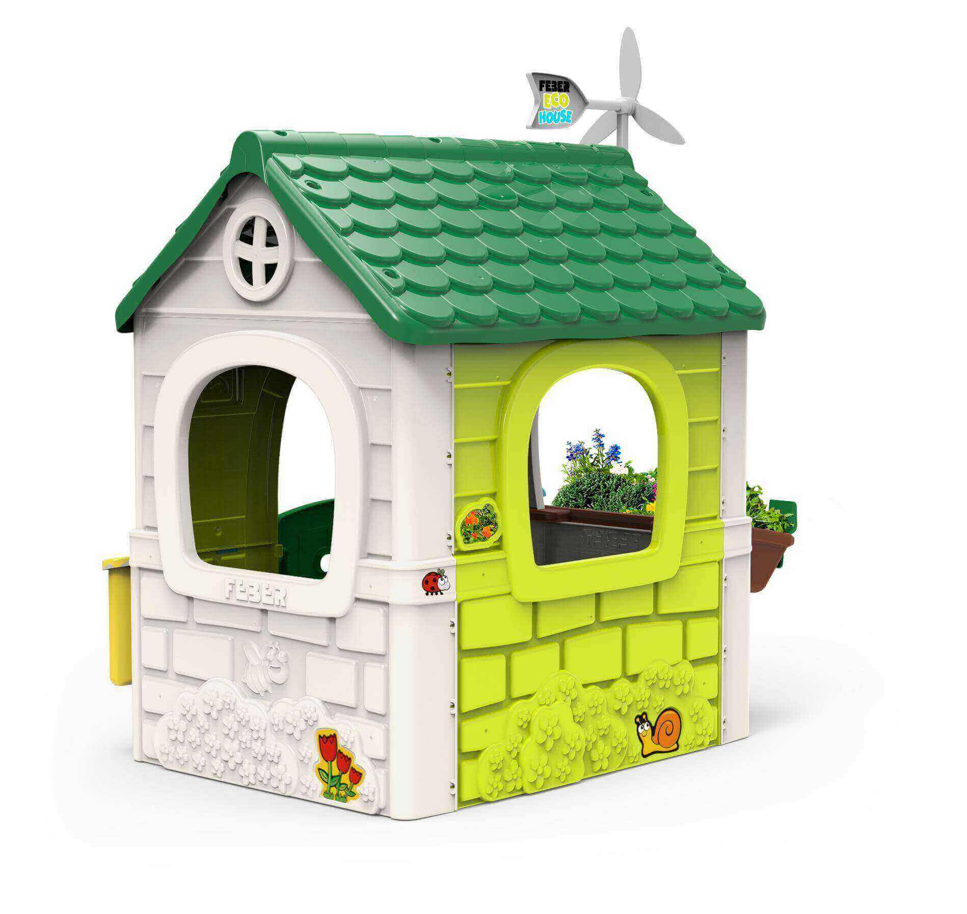 milani home eco house - casetta giocattolo per bambini da giardino per estero in plastica c multicolor 128 x 150 x 94 cm