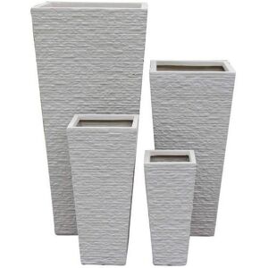 Milani Home Set Di 4 Vasi Beige Per Esterno Giardino, Portico, Ristorante, Gelateria Bar Ho Beige 42 x 88 x 42 cm