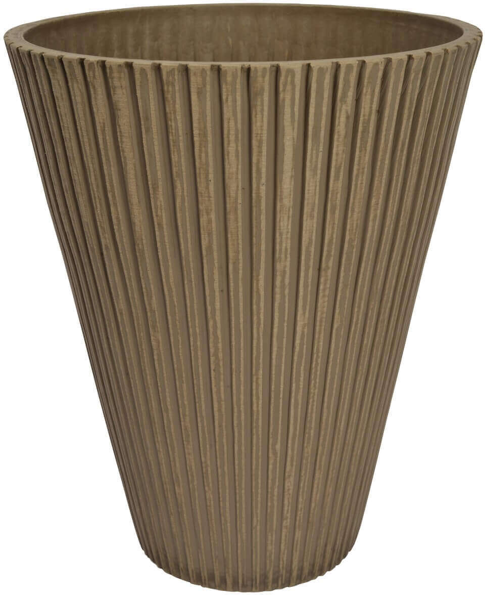 Milani Home Vaso Per Piante Da Esterno Interno Di Design In Fibra Sintetica Resistente Taupe x 22 x cm