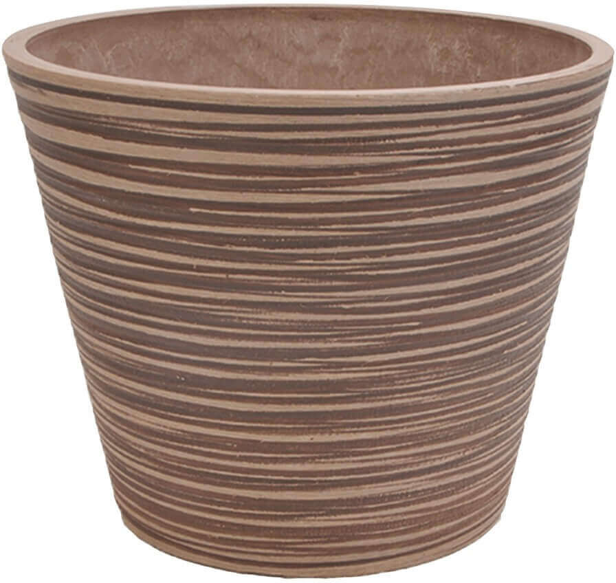 Milani Home Vaso Per Piante Da Esterno Interno Di Design In Fibra Sintetica Resistente Taupe x 26 x cm