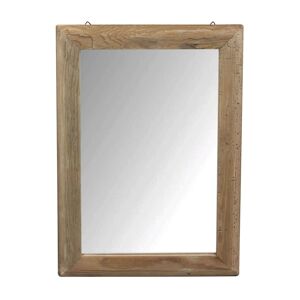 Milani Home specchio di design moderno in legno di pino riciclato massiccio stile moderno v Marrone 50.5 x 70.5 x 3.5 cm