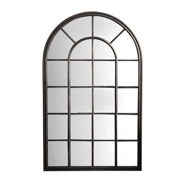 milani home specchio specchiera in metallo elegante di design resistente , cm 80,5x4x127 h grigio 80.5 x 127 x 4 cm