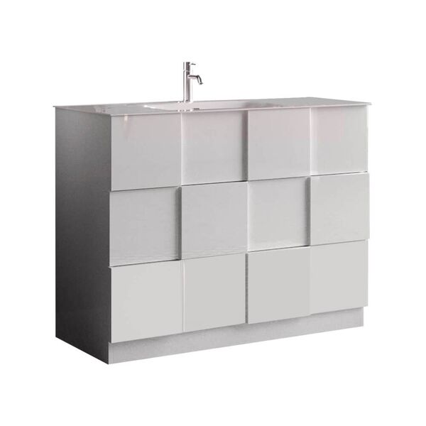milani home mobile lavabo a terra di design moderno industrial bianco 101 x 45 x 85 cm