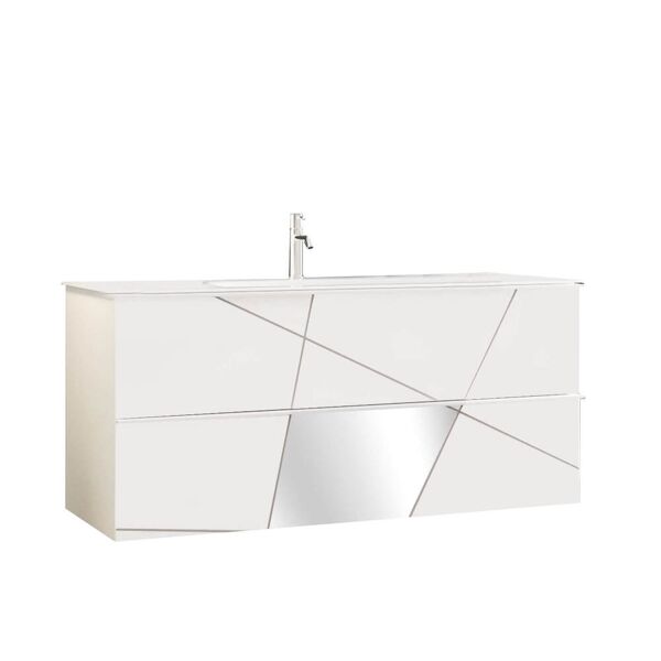 milani home mobile lavabo sospeso di design moderno industrial bianco 101 x 45 x 85 cm