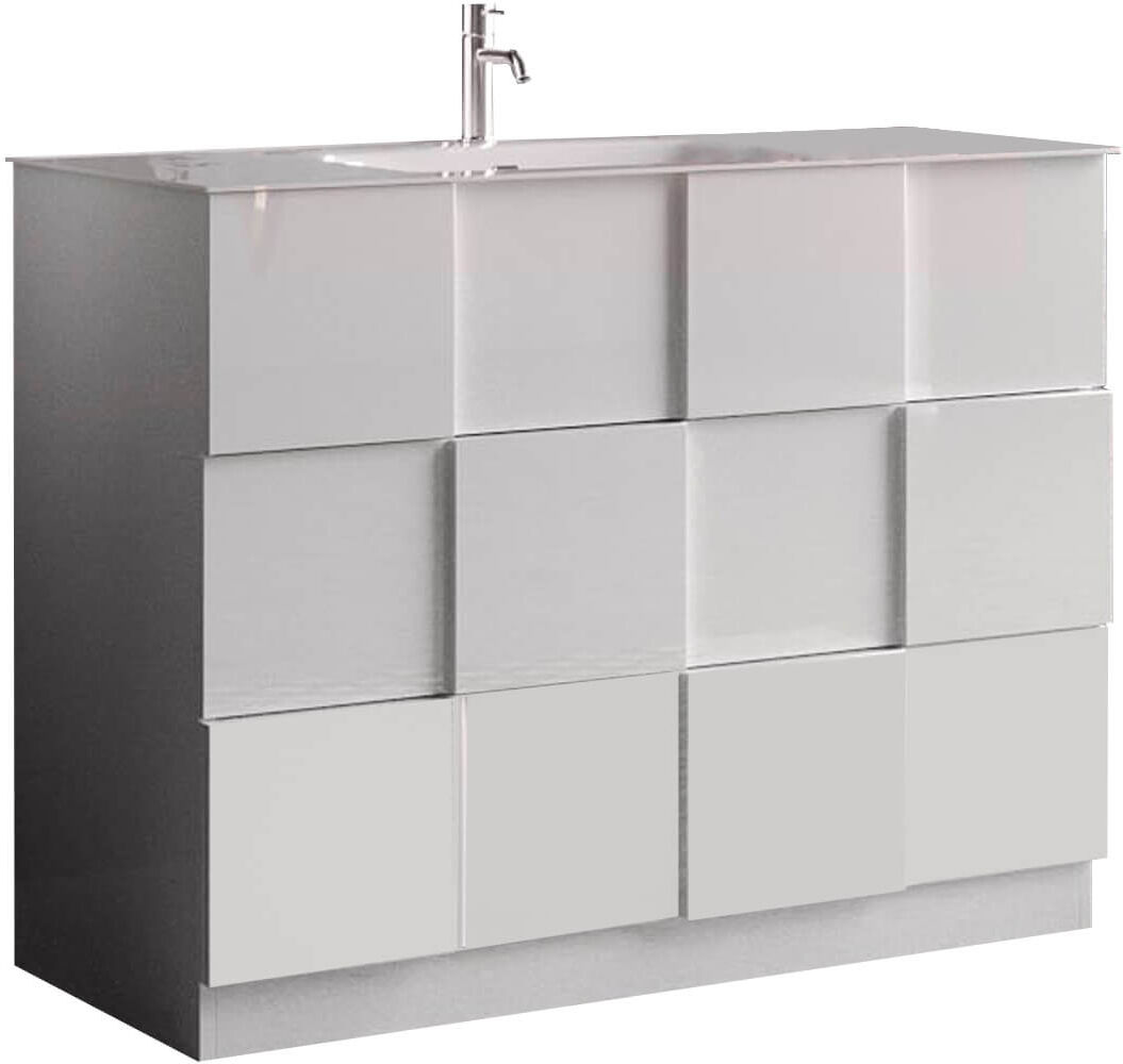 milani home mobile lavabo a terra di design moderno industrial bianco 101 x 45 x 85 cm