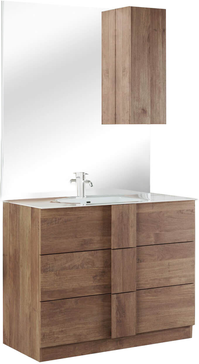 milani home mobile lavabo a terra di design moderno industrial marrone 101 x 85 x 45 cm