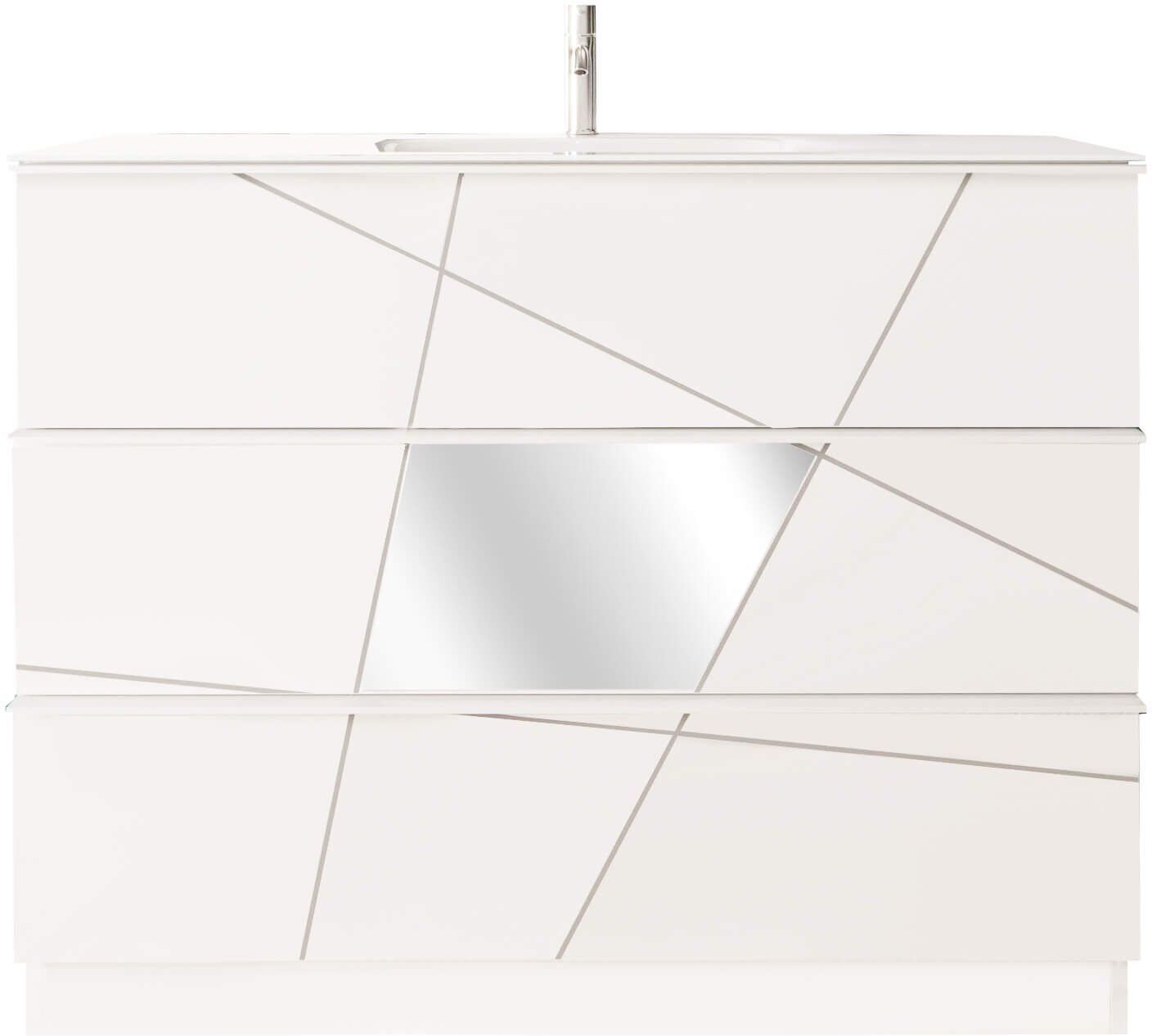 Milani Home mobile lavabo a terra di design moderno industrial Bianco 101 x 45 x 85 cm