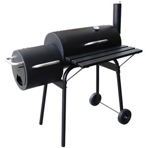 Milani Home Barbecue a carbonella affumicatore con ruote da campeggio grigliata di design a Nero 110 x 114 x 66 cm