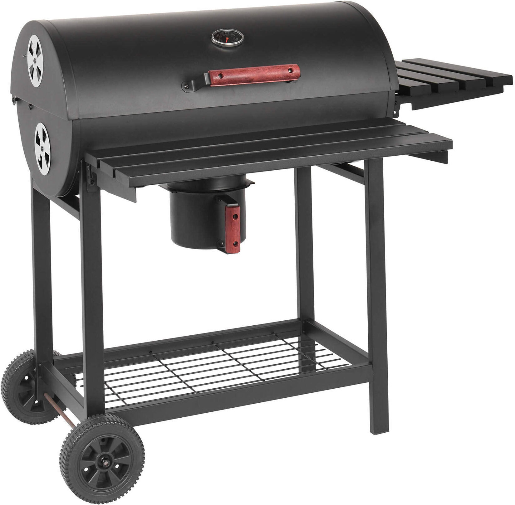 milani home barbecue a carbonella con affumicatore per giardino cottura lenta bbq cm 113 x nero 113 x 70 x 97.5 cm