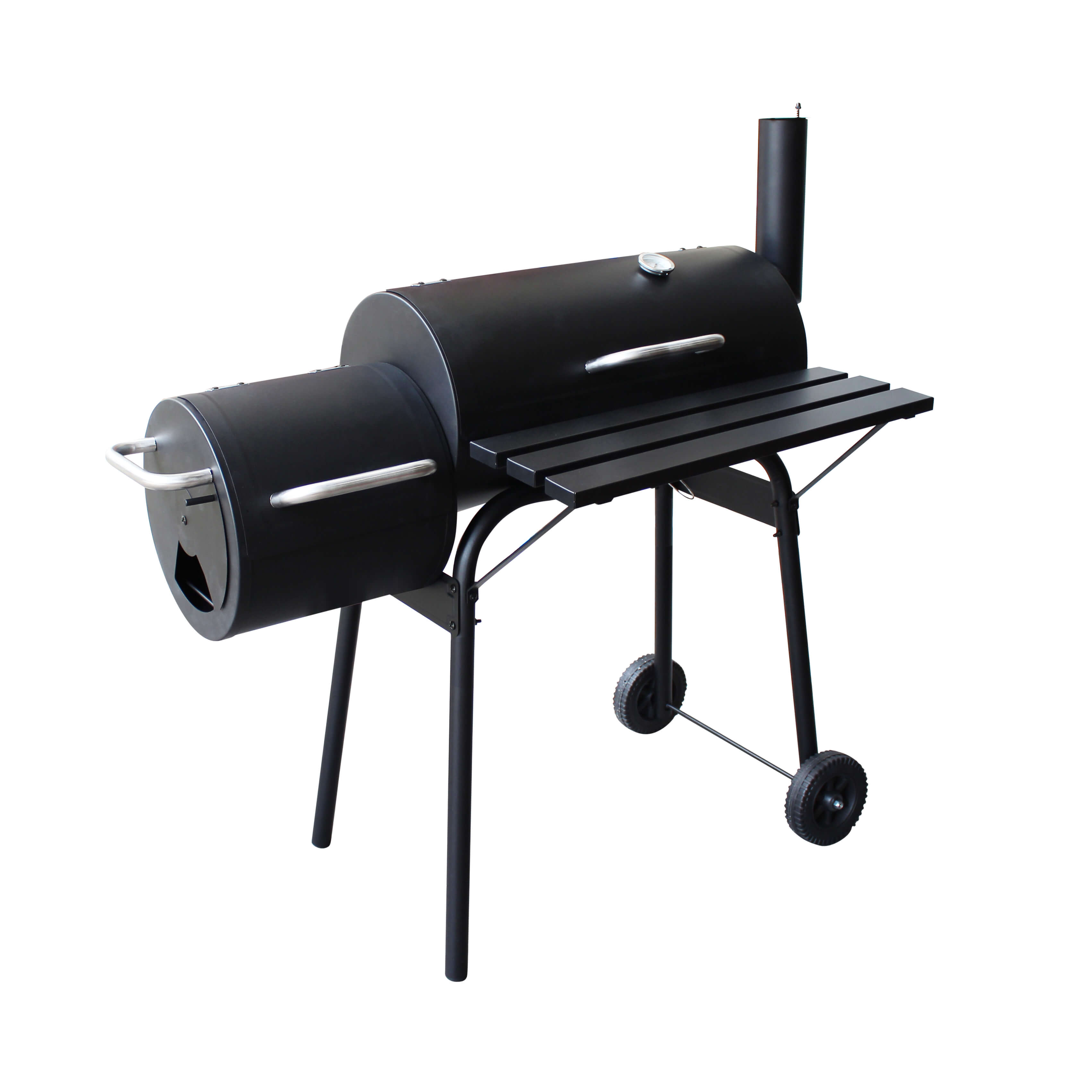 milani home barbecue a carbonella affumicatore con ruote da campeggio grigliata di design a nero 110 x 114 x 66 cm