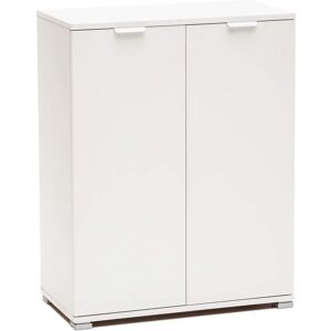 Milani Home armadietto 2 ante per soggiorno cucina bagno fatto in Italia cm 60x38x85 h Bianco 60 x 85 x 38 cm