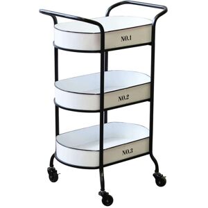 Milani Home Carrello portavivande in metallo di design moderno industrial cm 52 x 44 x 82 h Bianco 46 x 82 x 28 cm