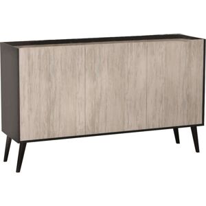 Milani Home madia di design con 3 ante di design moderno contemporaneo cm 150 x 40 x 78 h Pino Chiaro 150 x 78 x 41.5 cm