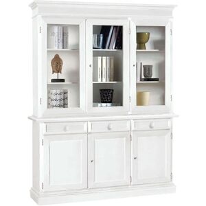 Milani Home Vetrina Cristalliera Credenza Bianca Cm 156x42x205 Per Interno Sala Da Pranzo S Bianco 156 x 205 x 42 cm