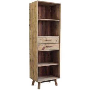 Milani Home Libreria Scaffale Mobile Stile Moderno Di Design Rustico Country, 2 Cassetti 4 Marrone 60 x 190 x 40 cm