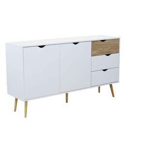 Milani Home Credenza Mobile Madia Moderna In Legno Colore Bianco Di Design Moderno Stile Mi Bianco 147 x 82 x 39 cm