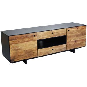 Milani Home porta tv di design moderno in legno di pino riciclato massiccio stile moderno v Marrone 180 x 60 x 48 cm