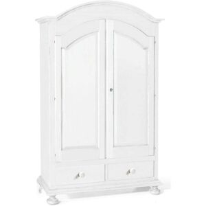 Milani Home Armadio 2 Porte 2 Cassetti Bianco Per Interno Camera Cameretta Arte Povera Mass Bianco 125 x 200 x 61 cm