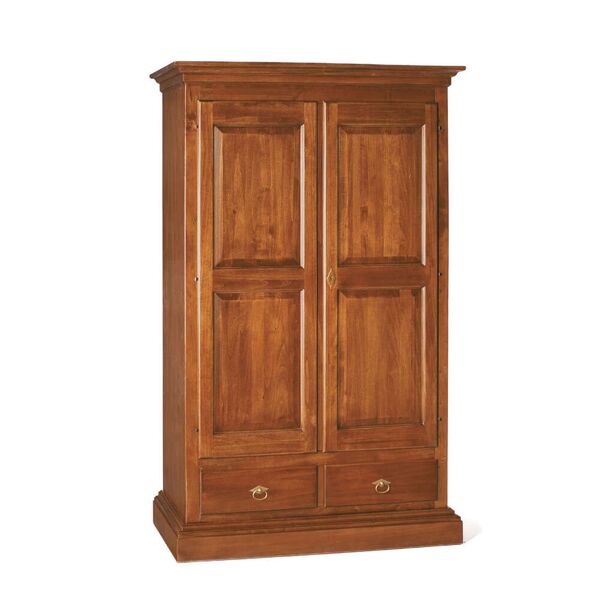 milani home chester - armadio 2 ante in legno massello 125x61x200