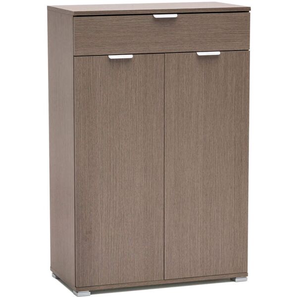 milani home armadietto con 2 ante e un cassetto per soggiorno cucina bagno fatto in italia rovere grigio 75 x 112 x 38 cm