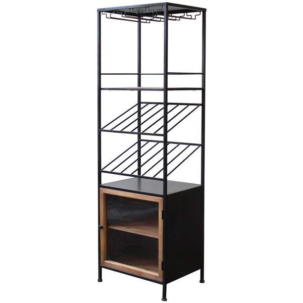 milani home scaffale per bottiglie e calici di design moderno industrial cm 51,50 x 41 x 16 antracite 39 x 165 x 50 cm