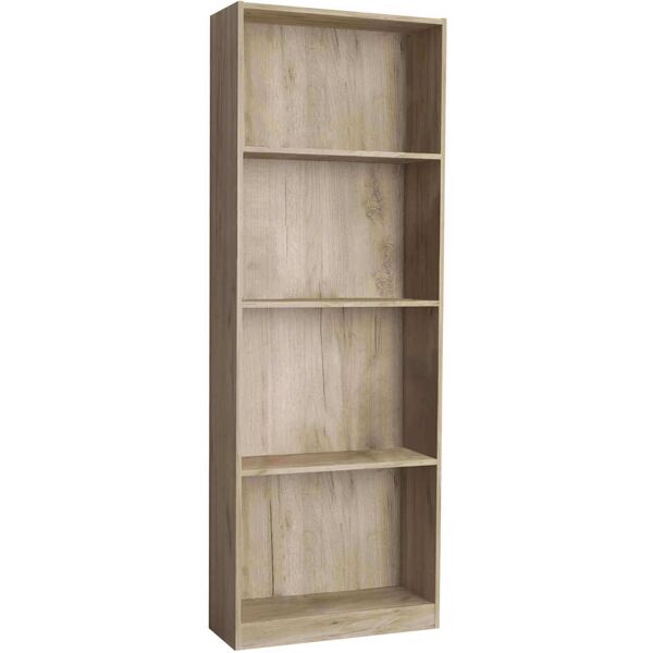 milani home libreria di design per camera da letto soggiorno 4 piani 60x24x170 h rovere grigio 58 x 165 x 25 cm