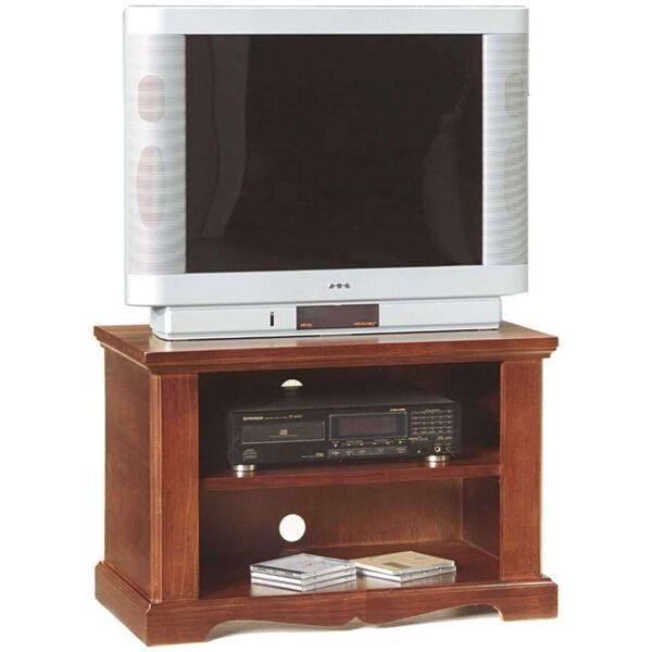 milani home mobile porta tv in legno massello 75x40x51 tinta noce 75 x 51 x 40 cm