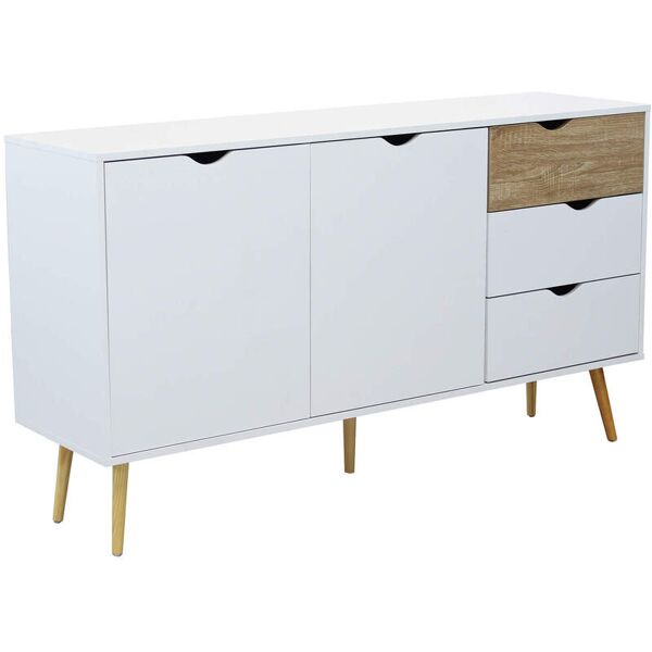 milani home credenza mobile madia moderna in legno colore bianco di design moderno stile mi bianco 147 x 82 x 39 cm