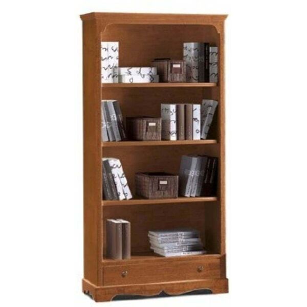 milani home libreria tinta noce 94x36x189 per interno ingresso camera cameretta sala da pra tinta noce 94 x 189 x 36 cm