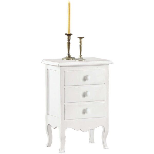 milani home comodino 3 cassetti bianco 43x32x64 per interno camera cameretta moderno massel bianco 43 x 64 x 32 cm