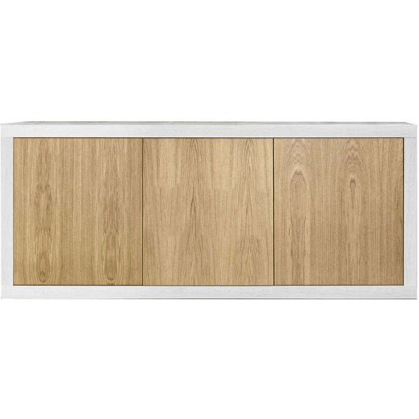 milani home mobile base cm 186x45x75 h naturale e bianco per cucina sala da pranzo salotto bianco 186 x 75 x 45 cm