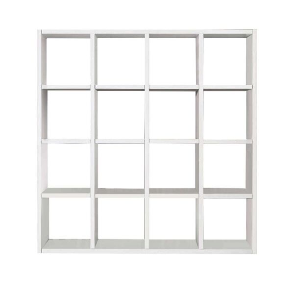 milani home libreria frassinata cm 175x30x175 h bianca per interno casa soggiorno salotto s bianco 175 x 175 x 30 cm