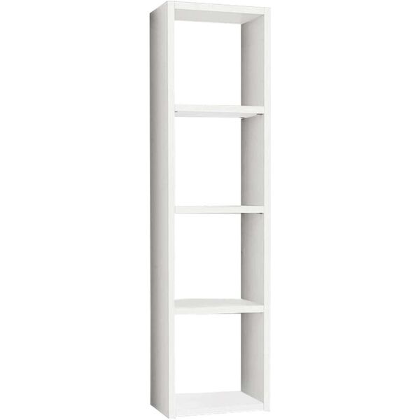 milani home libreria frassinata cm 46x30x175 h bianca per arredamento interno casa soggiorn bianco 46 x 175 x 30 cm