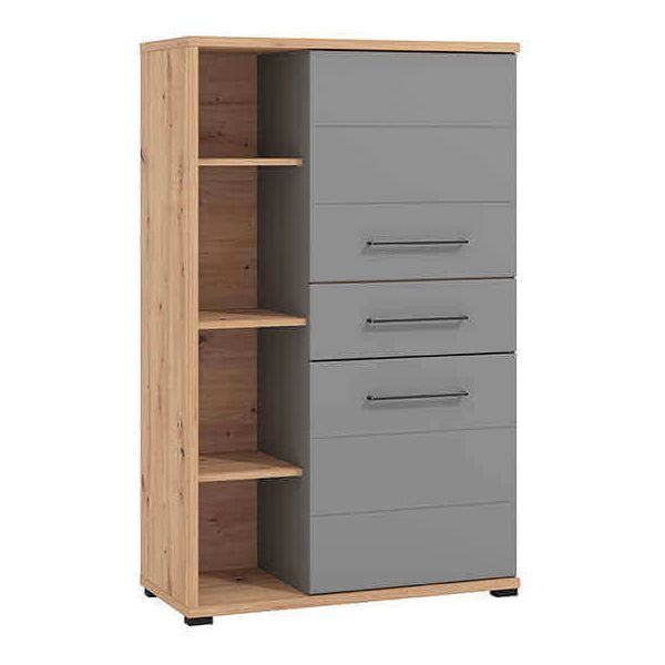 milani home credenza due ante un cassetto moderno in legno di design moderno industrial cm grigio 89.5 x 141.5 x 40 cm