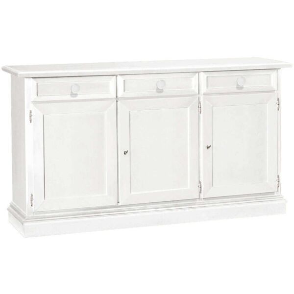 milani home credenza bianca 156x42x85 per interno sala da pranzo salotto cucina ufficio mas bianco 156 x 85 x 42 cm