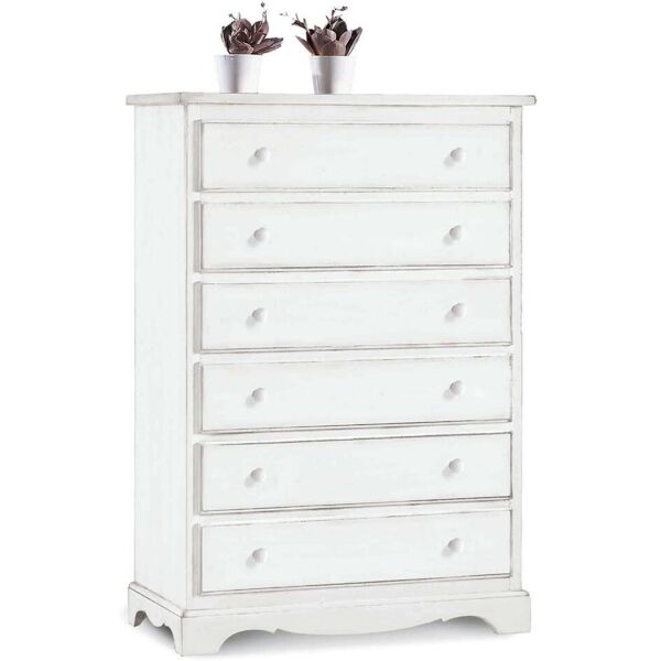 milani home cassettiera in legno massello 97x49x140 bianco 97 x 140 x 49 cm