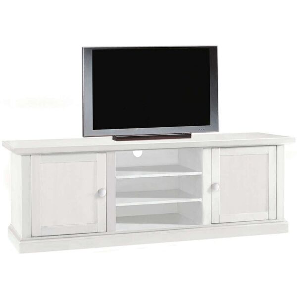 milani home mobile porta tv in legno massello 46x160x56 bianco 160 x 56 x 45 cm