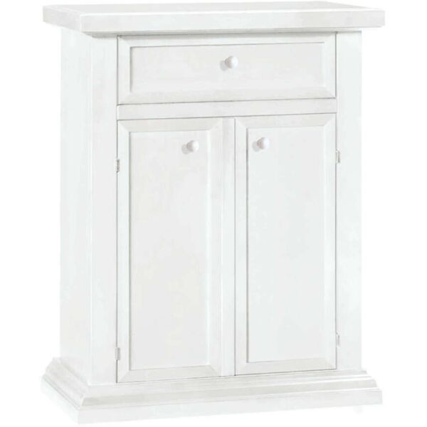 milani home mobile portatelefono in legno massello 64x32x80 bianco 64 x 80 x 32 cm