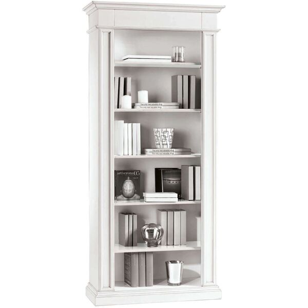 milani home libreria in legno massello 93x40x205 bianco 93 x 205 x 40 cm