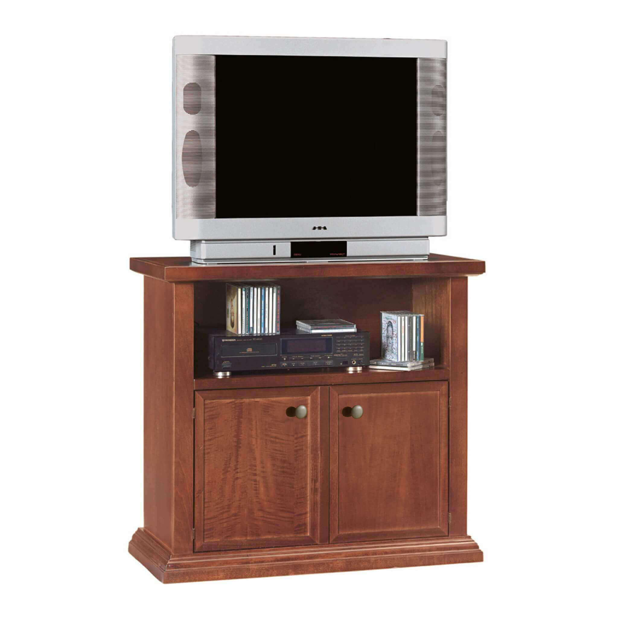 milani home collin - mobile porta tv in legno massello 84x40x75