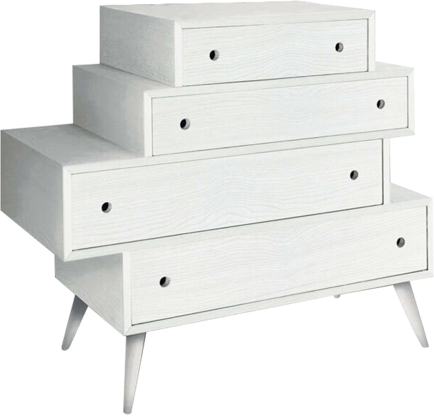 milani home cassettiera abete spazzolato cm 110x45x95 h bianca per soggiorno salotto camera bianco 110 x 95 x 45 cm