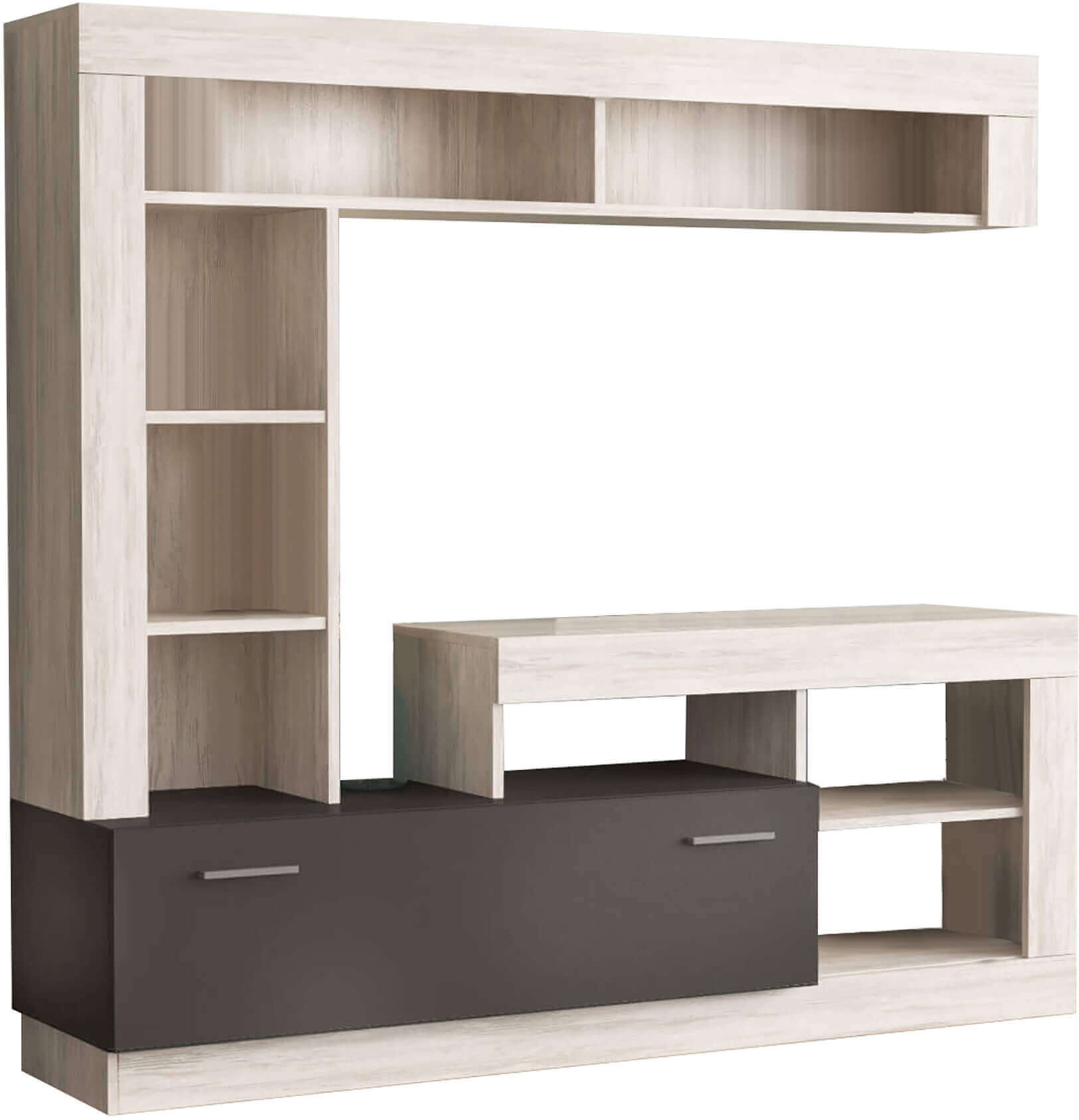 Milani Home parete attrezzata porta tv soggiorno moderna di design 170x42x170 h Olmo 185 x 90 x 40 cm