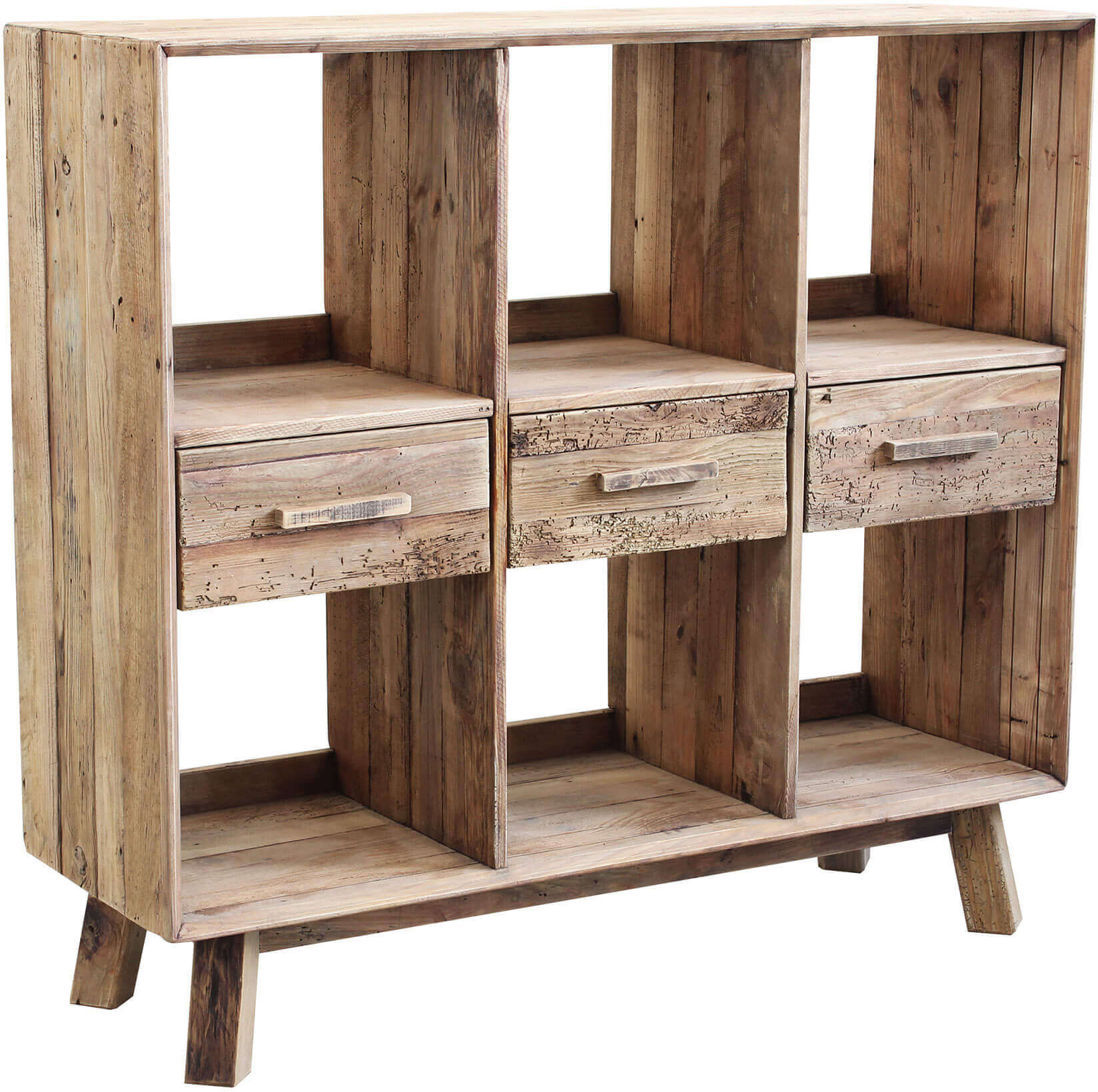 Milani Home Libreria Scaffale Mobile Stile Moderno Di Design Rustico Country, 6 Ripiani, Le Marrone 120 x 110 x 40 cm