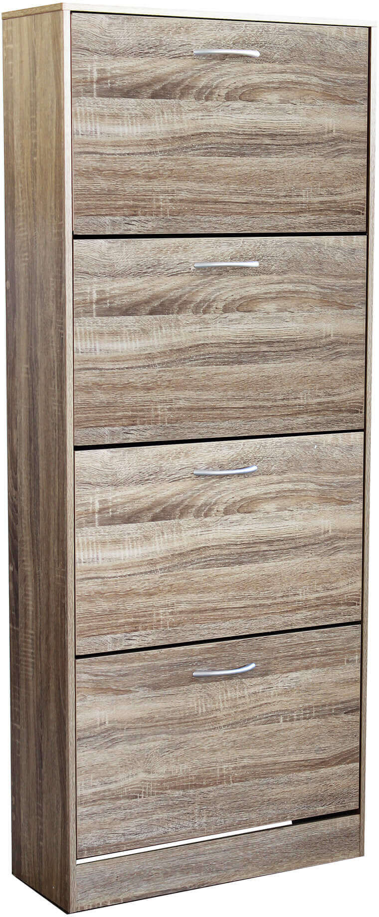 Milani Home Scarpiera Con 4 Ante In Legno Di Design Porta Scarpe Di Alta Qualità, Cm 60x24x Marrone 60 x 150 x 24 cm