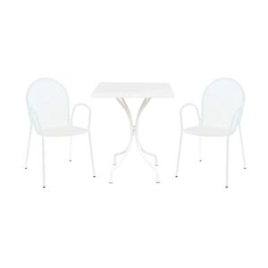 Milani Home ROMANUS - set tavolo in metallo cm 60x60x72 h con 2 sedute