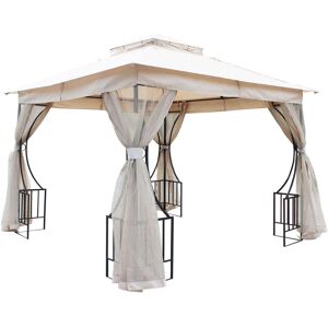 Milani Home EFFIGIES - gazebo da giardino 3x3 in metallo completo di zanzariere