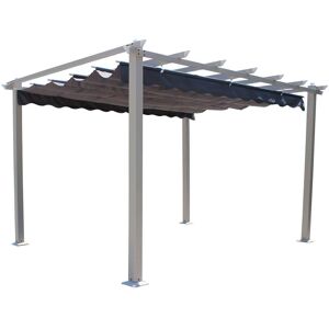 Milani Home Gazebo Da Giardino Astoria 3x3 In Alluminio Tortora 300 x 240 x 300 cm